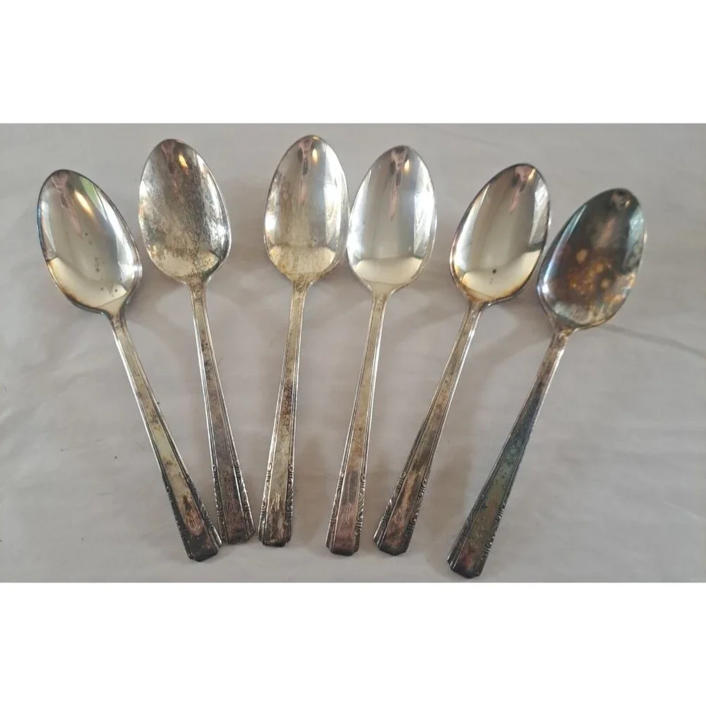 Wallace Personality Silverplate Flatware Monogrammed 43pc Art Deco 1938
